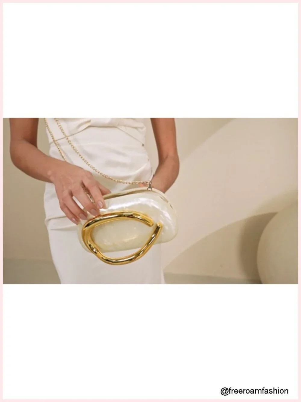 Acrylic Clutch Purse Metal Handle Evening Bag Crossbody Handbag for Party